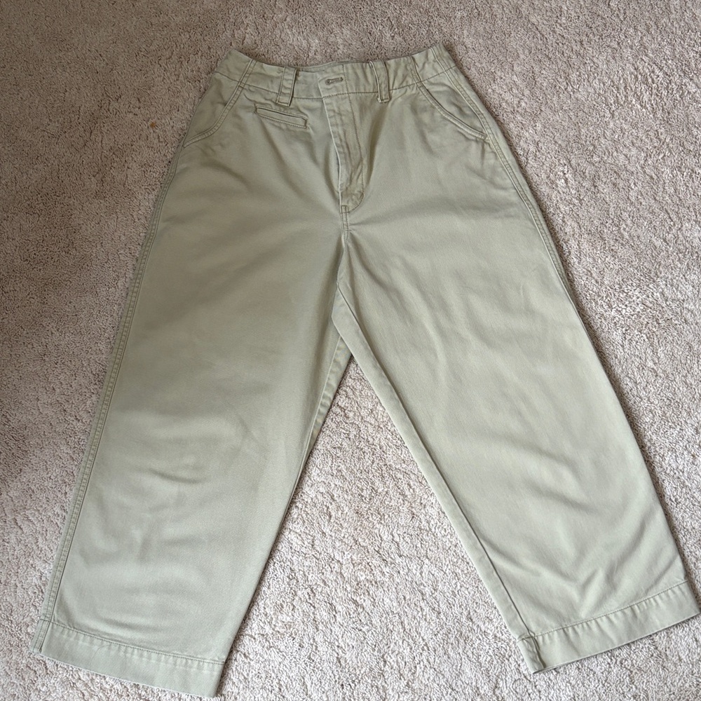 Madewell Women's Cropped Pants in Mint Green
